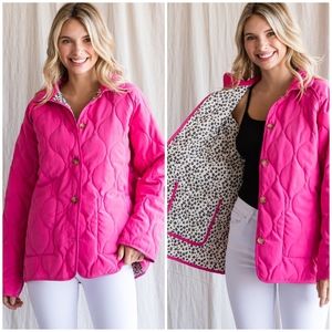JODIFL Hot Pink Reversible Quilted Jacket